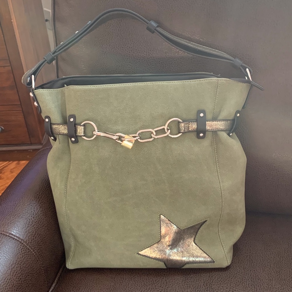 Faux leather shoulder bag